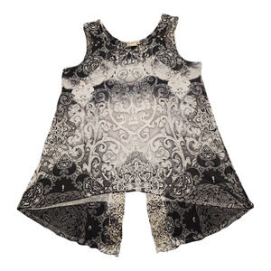 Women's World Unity Black & White Embellished Swing Tank M